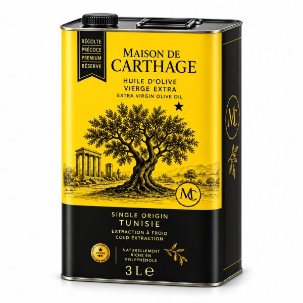 Huile d’olive vierge extra de Tunisie — Bidon 3 L