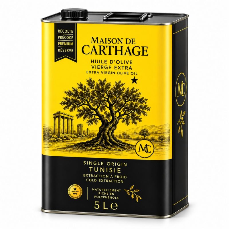 Huile d’olive vierge extra de Tunisie — Bidon 5 L